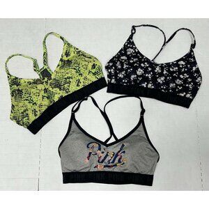 PINK Victoria's Secret Sport Ultimate Lightly Lined Bra Large Bralette Lot Of 3